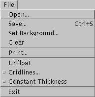 File menu